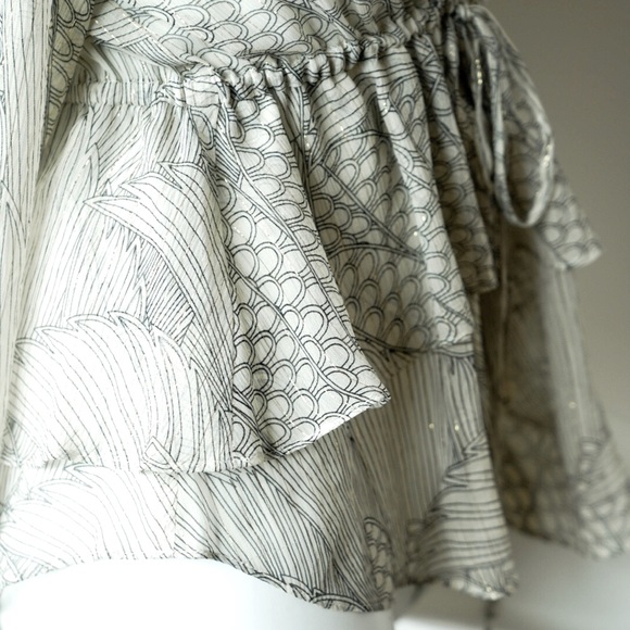 REBECCA TAYLOR Gold Threaded Chiffon Blouse with camisole, Size 0 X-Small - Picture 5 of 8